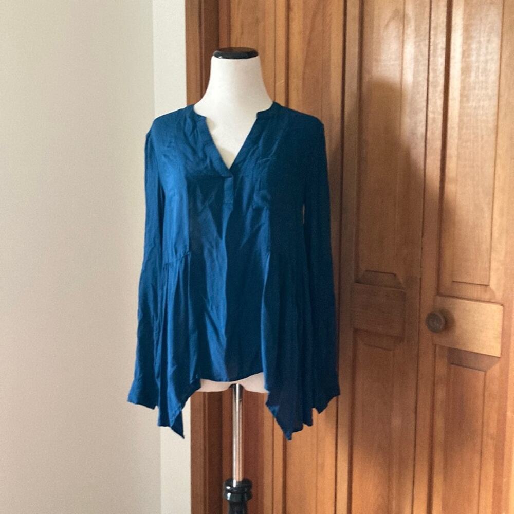 Anthropologie Maeve Blue Pullover Tunic Top, Size 2